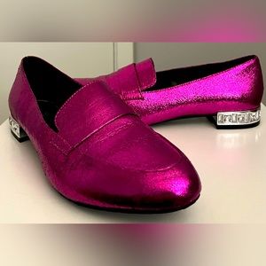 Kenneth Cole Women Metallic Fuchsia Pink Jet Behind The Storm Loafer Sz 8